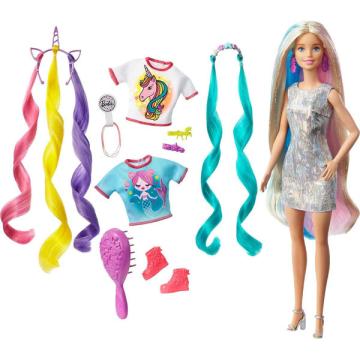 Papusa Barbie, Fantasy Hair, Sirena Unicorn