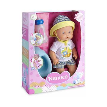 Papusa Bebelus Nenuco baietel cu sticluta de biberon, 30 cm