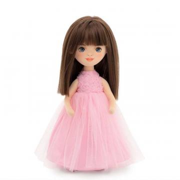 Papusa de plus Sophie in rochie roz, 32 cm