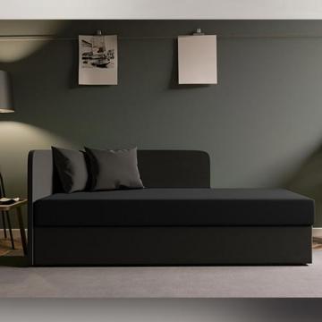 Pat tapitat Sofia cu saltea relaxa 200/80/50 cm negru + gri