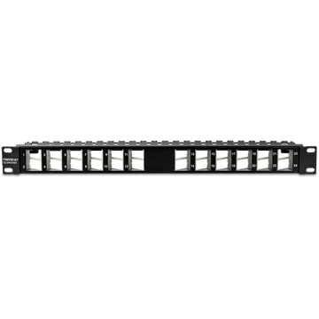 Patch Panel ecranat 24 porturi blank keystone inclinate 1U