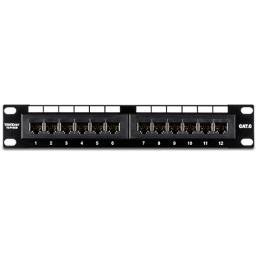 Patch panel 12 porturi RJ45 UTP 10 , Cat6 - TRENDnet TC-P12C