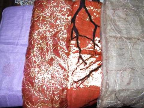 Perdele duble organza cu draperie saten