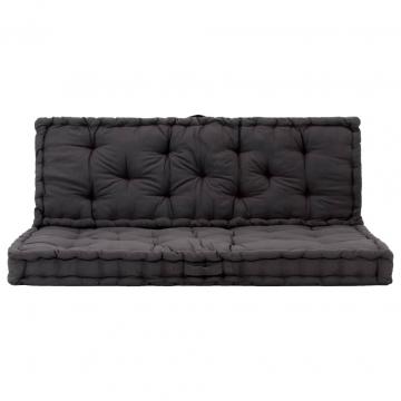 Perne de canapea din paleti, 2 buc., negru, bumbac