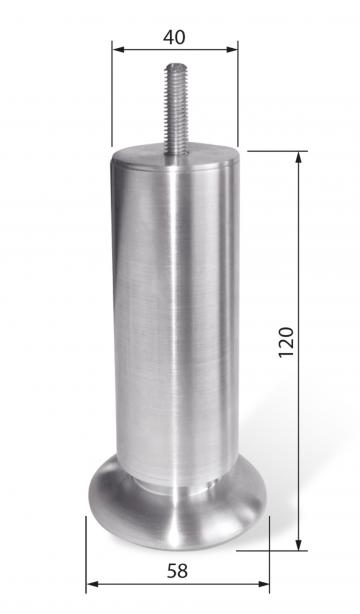 Picior aluminiu cilindrice cu baza