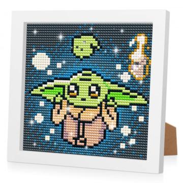 Pictura cu diamante 5D cu rama de lemn 18x18 desene animate