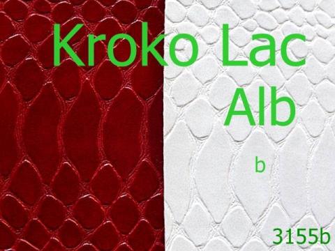 Piele artificiala Kroko Lac 1.4 ML alb 3155b