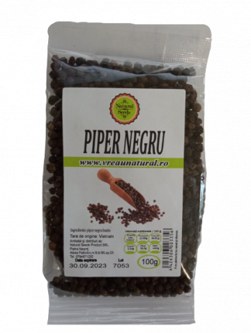 Piper negru boabe 100g, Natural Seeds Product