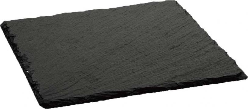 Placa ardezie pentru servire 10x10 cm - set 4 bucati