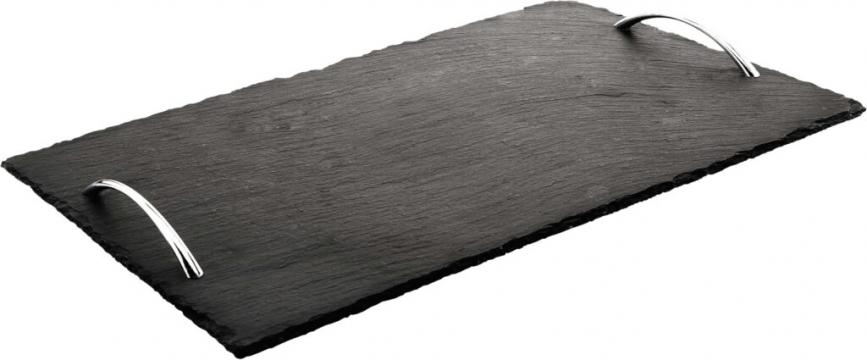 Placa ardezie pentru servire cu manere 53x32 cm