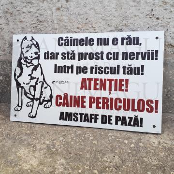 Placa avertizare Amstaff - Nu e rau!