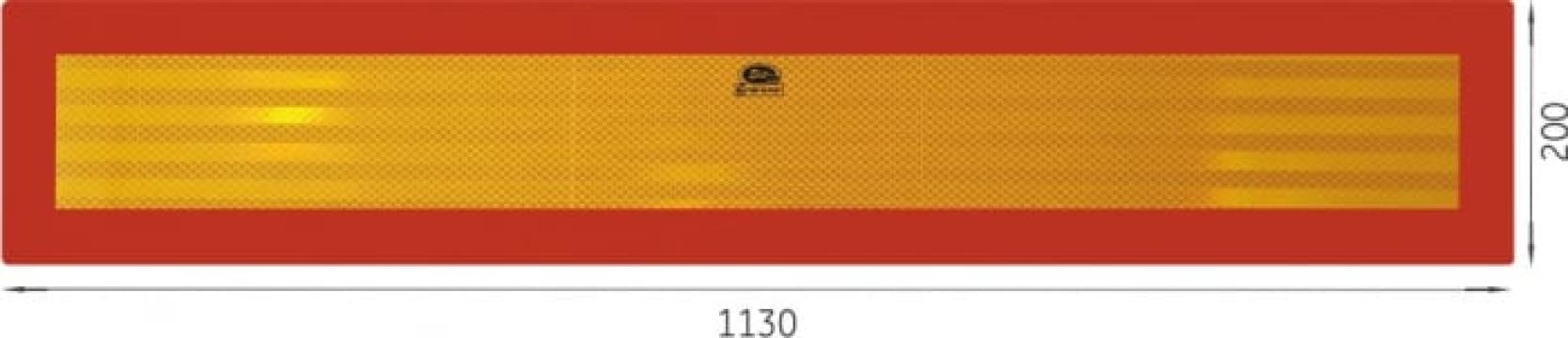 Placa avertizare nereflectorizanta spate remorca 1130x200mm