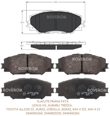 Placute frana fata Lexus, Subaru, Toyota RAV3 II, RAV4 IV