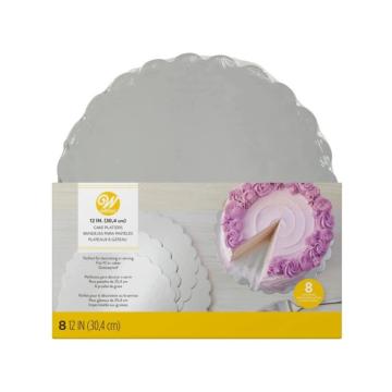Plansete tort rotund argintiu, 8 buc. - Wilton