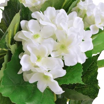 Planta artificiala Hydrangea cu ghiveci, 60 cm, alb
