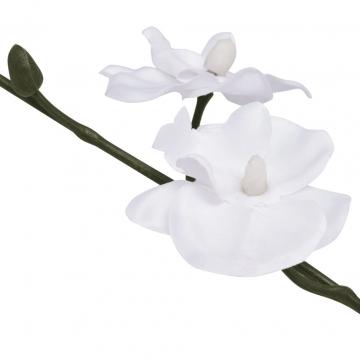 Planta artificiala orhidee cu ghiveci, 30 cm, alb
