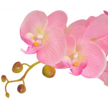 Planta artificiala orhidee cu ghiveci, 65 cm, roz