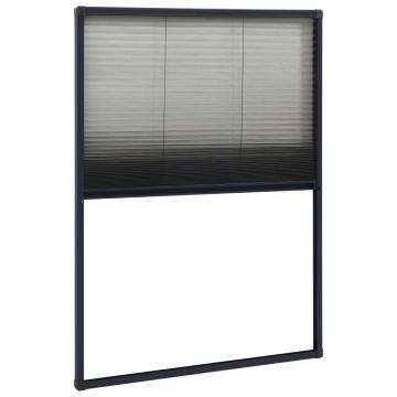 Plasa insecte plisse de ferestre, antracit, 80 x 120 cm