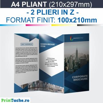 Pliant format A4 - 2 plieri in Z