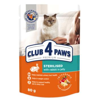 Plic hrana pisici sterilizate cu iepure 80g - Club 4 Paws