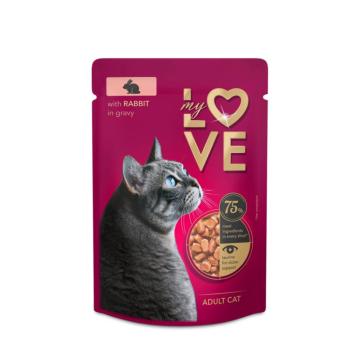 Plic hrana umeda pisica cu iepure in sos 100g - MyLove