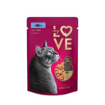 Plic hrana umeda pisica cu peste in sos 100g - MyLove