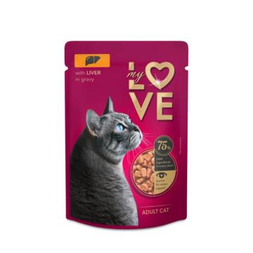 Plic hrana umeda pisica cu pui & ficat in sos 100g - MyLove