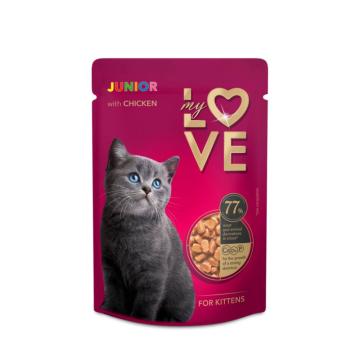 Plic hrana umeda pisica junior cu pui in sos 80g - MyLove