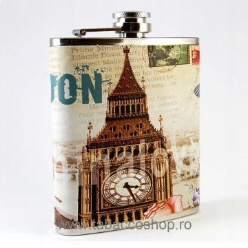 Plosca alcool London Clock 210ml din otel inoxidabil (3506)
