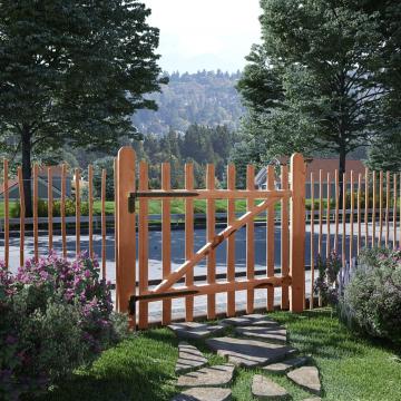 Poarta de gard simpla, din lemn de alun, 100x90 cm