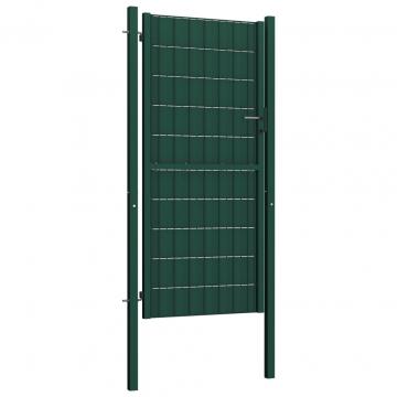 Poarta de gard, verde, 100x164 cm, PVC si otel