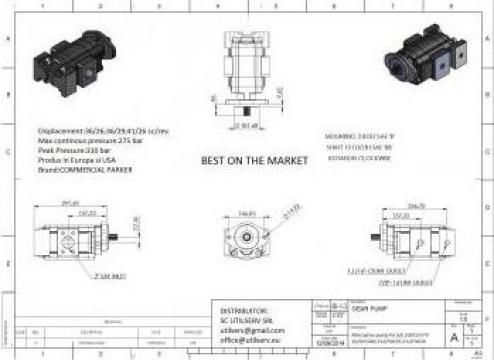 Pompa hidraulica JCB, Fermec, Terex, Case, Cat