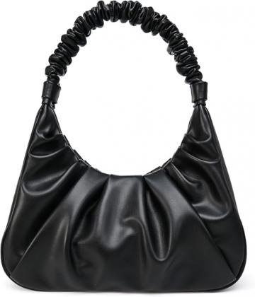 Poseta eleganta de mana neagra din piele PU, cu fermoar
