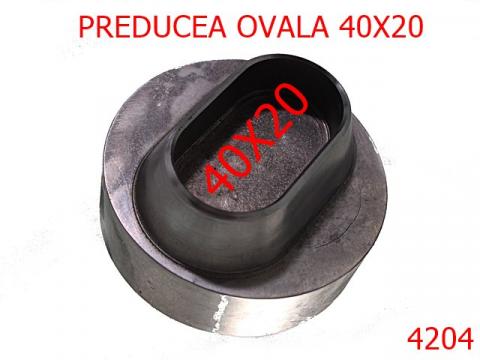 Preducea otel forma ovala 40 mm otel negru 4204