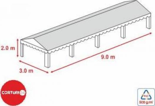 Prelata PVC 500 gr / mp cort profesional 3x9 m