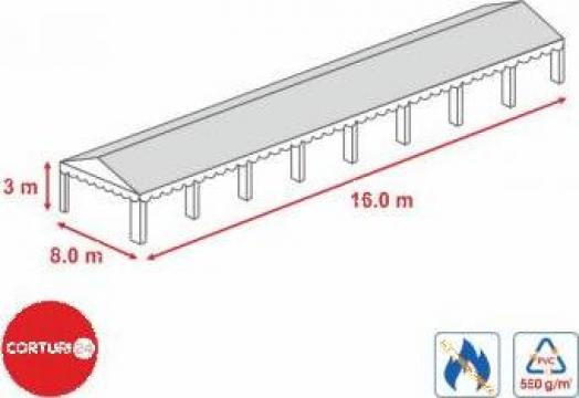 Prelata PVC 500 gr / mp cort profesional 8x16 m