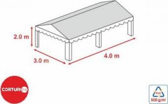 Prelata acoperis cort 3x4 m PVC 500 gr/mp
