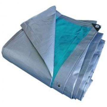 Prelata cu inele 220 g/mp, 4x6 m, argintiu-verde