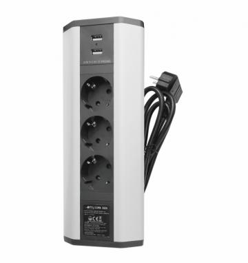 Prelungitor grup 3 prize schuko si 2 USB 2.1A pentru colt
