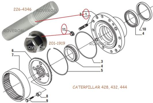 Prezon cu piulita roata Caterpillar 420E, 422E, 428E, 432F