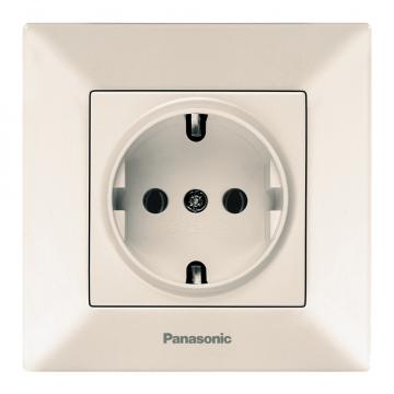 Priza Schuko 2P+E simpla 16A 250V beige