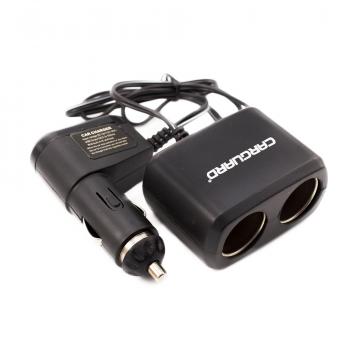 Priza dubla pentru incarcator auto, cu cablu + USB 1A