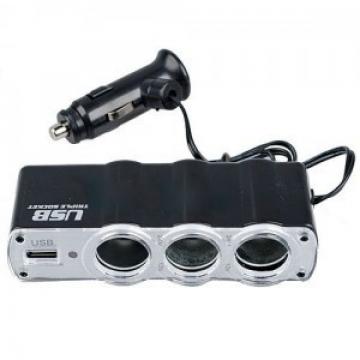 Priza tripla auto 3 x 12V si 1x USB