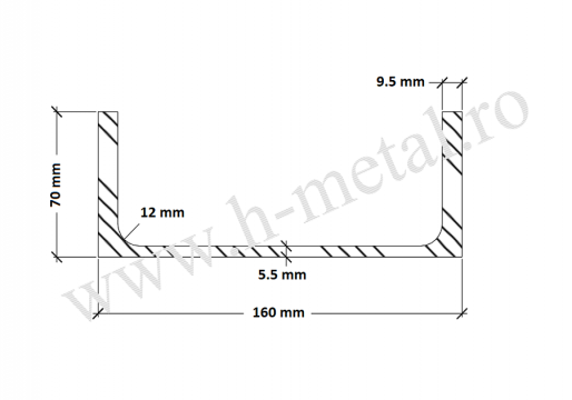 Profil UPE zincat 160 mm