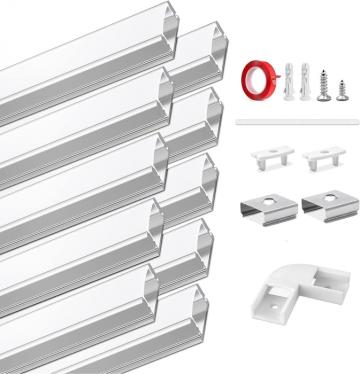 Profil din aluminiu in forma de U 10X1m pentru banda LED