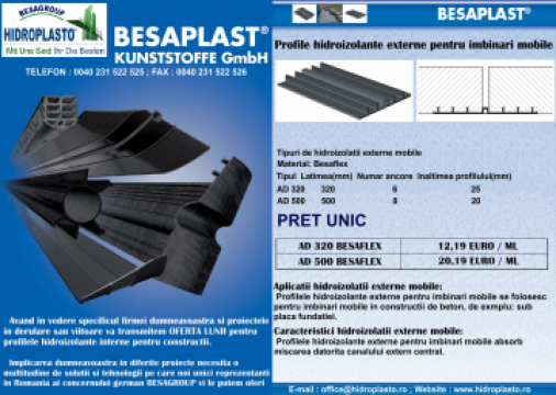 Profile hidroizolante externe pentru imbinari mobile