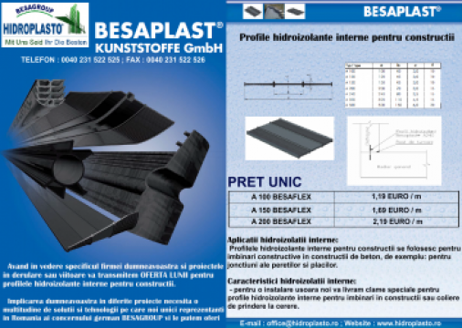 Profile hidroizolante interne pentru constructii