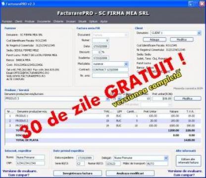 Program facturare FacturarePRO