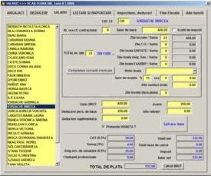 Program informatic: salarii