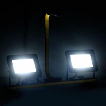 Proiector LED cu maner, 2x30 W, alb rece